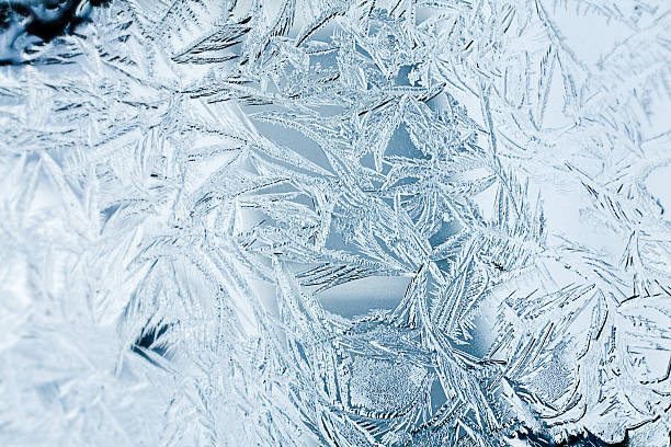 Frost struction closeup on a window stock photo