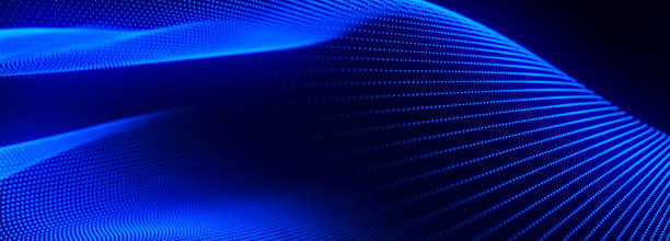 istock Digital technology background. Dynamic wave of glowing points. Futuristic background for presentation design. 3d Widescreen 1815261765