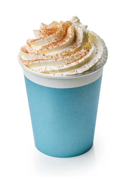 istock latte coffee drink in take away cup decorated with whipped cream and cinnamon 1815268640
