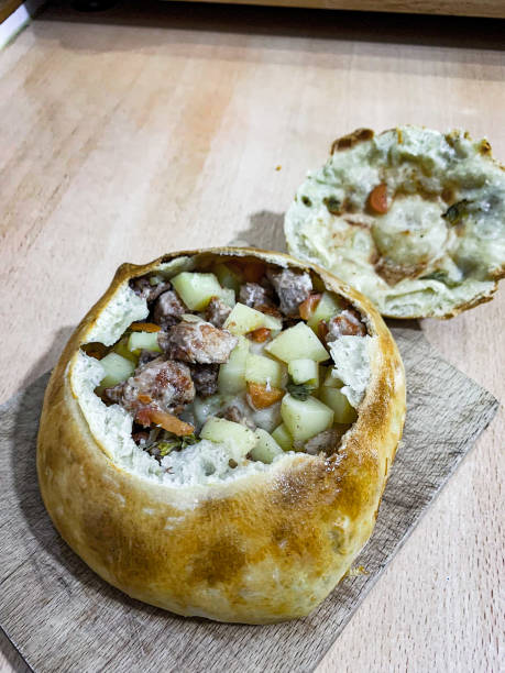 istock Minced Beef Meat Pie With Vegetables In A Pastry Crust On A Light Pine Wood Background in Kichen, Vinica 1815272185