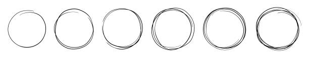 istock Set of hand drawn sketchy circular scribble circles with place for text, pencil or pen handwritten. Vector illustration. 1815273994