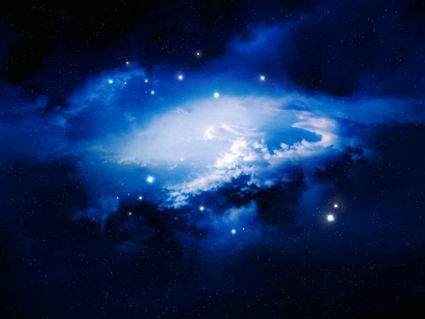 istock Cosmic nebula in blue color. Stars in deep colorful space. 1815281885