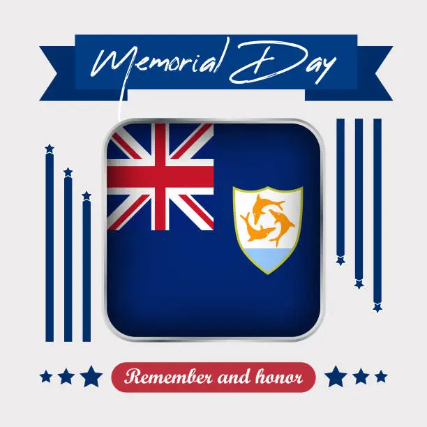 Vector illustration of Anguilla Memorial Day Vector Illustration