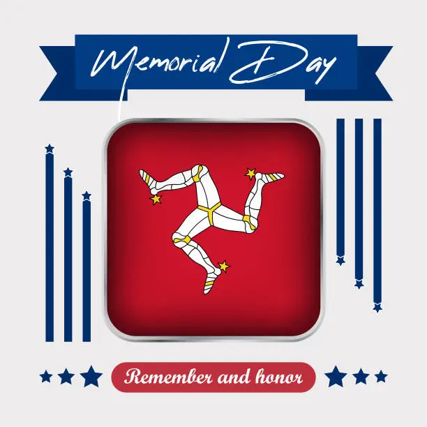 Vector illustration of Isle of Man Memorial Day Vector Illustration