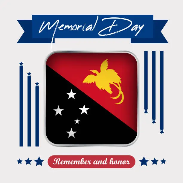 Vector illustration of Papua New Guinea Memorial Day Vector Illustration