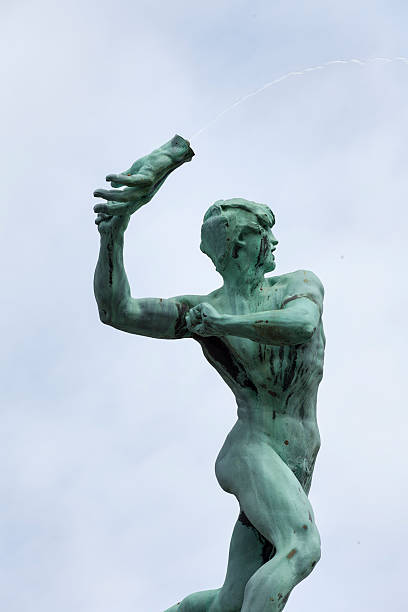 Close up of Brabo fountain, Antwerp, Belgium