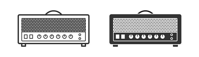 Guitar amplifier head icon. Vector illustration