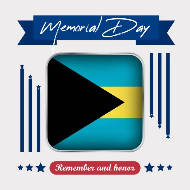 Vector illustration of Bahamas Memorial Day Vector Illustration