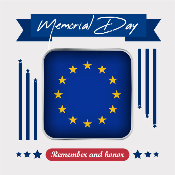 ilustrações de stock, clip art, desenhos animados e ícones de european union memorial day vector illustration - european union flag flag backgrounds star shape