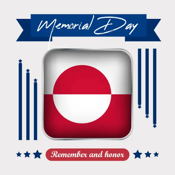 Vector illustration of Greenland Memorial Day Vector Illustration