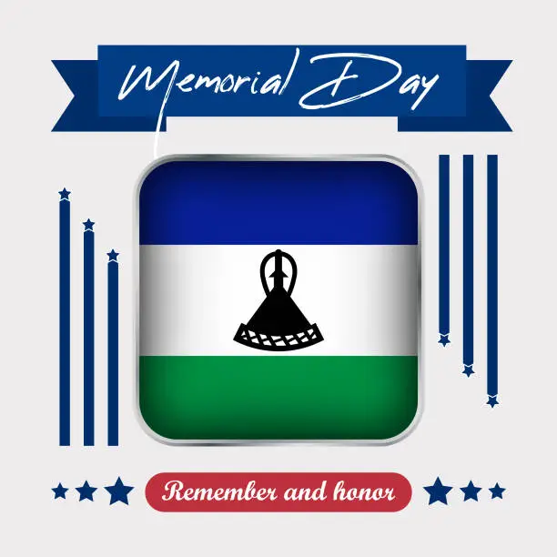 Vector illustration of Lesotho Memorial Day Vector Illustration