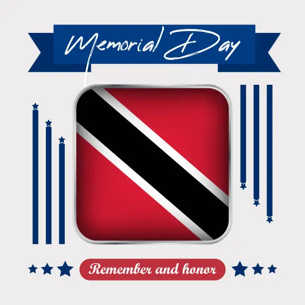 Vector illustration of Trinidad and Tobago Memorial Day Vector Illustration