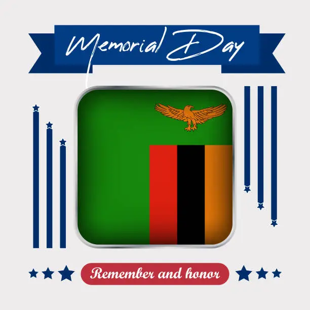 Vector illustration of Zambia Memorial Day Vector Illustration