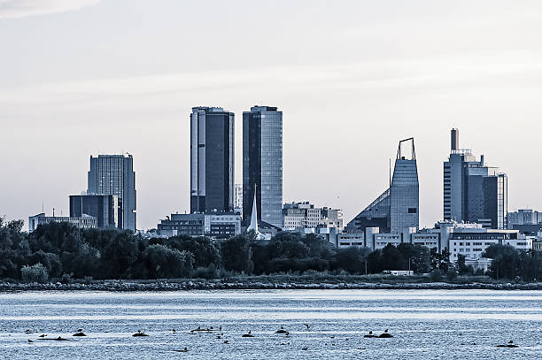 istock Panoramic view of modern Tallinn from the sea. 181533318