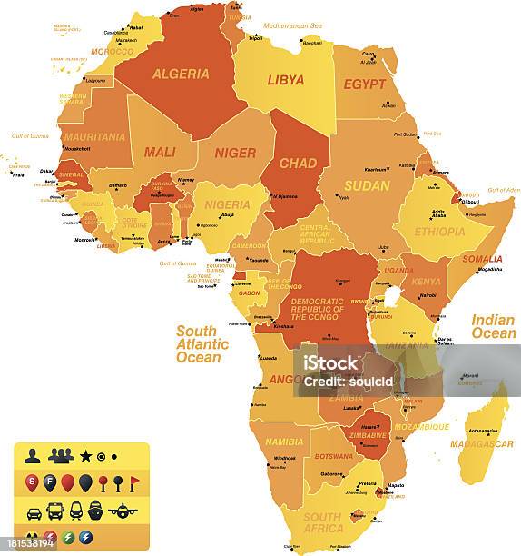 Africa Stock Illustration - Download Image Now - Map, South Africa, Africa