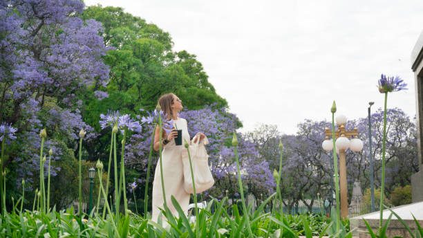 Young woman enjoying . stock photo