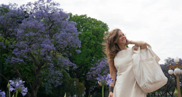 Young woman enjoying . stock photo