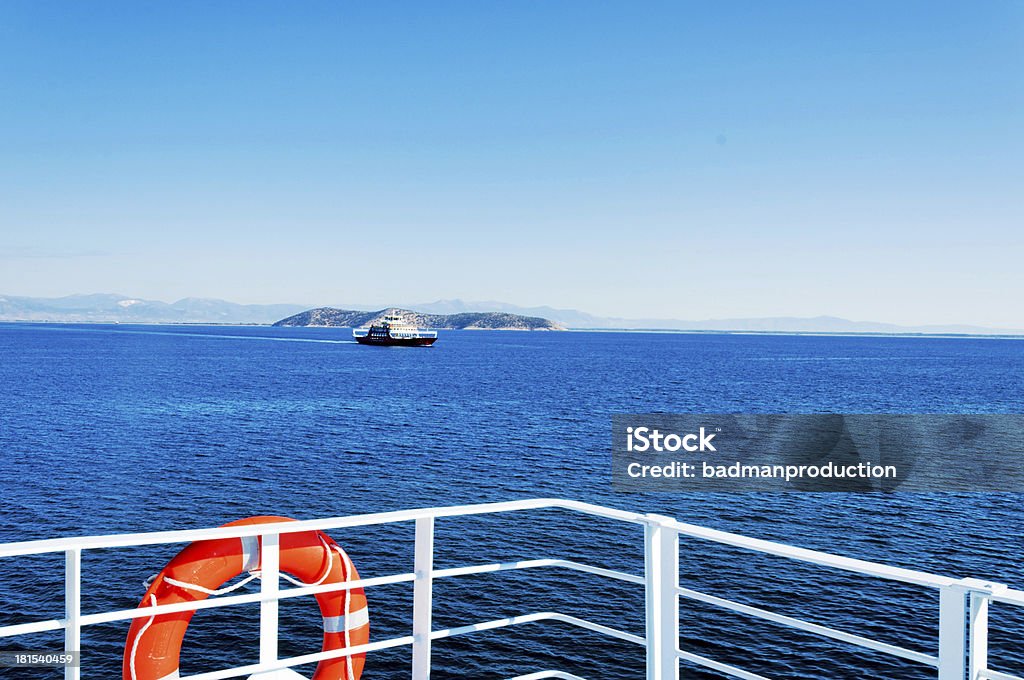 Boat view View from boat on the blue sea Ferry Stock Photo