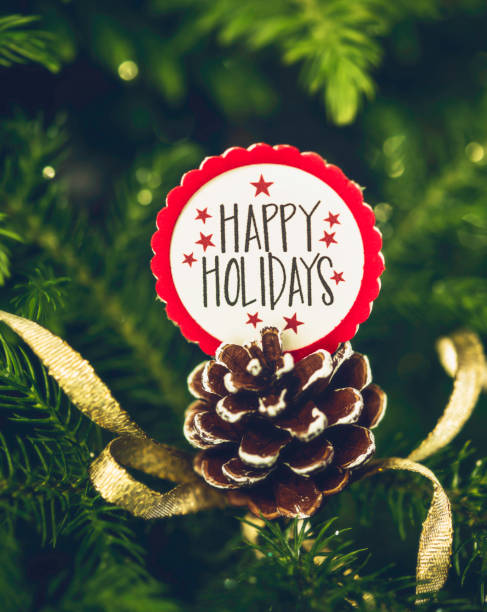 Christmas background with HAPPY HOLIDAYS message