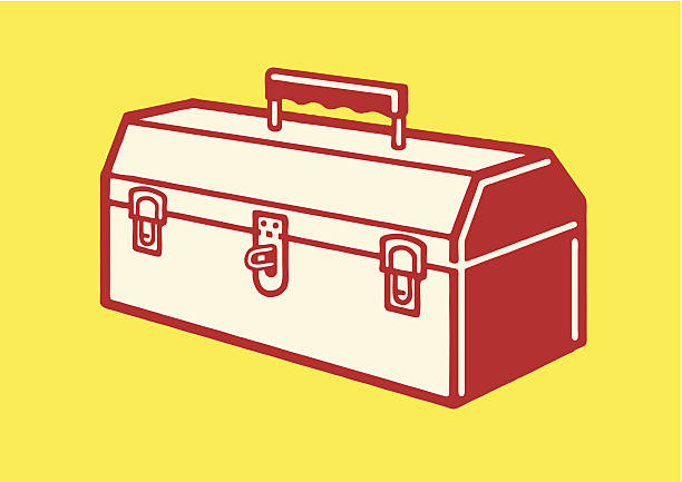 ilustraciones, imágenes clip art, dibujos animados e iconos de stock de cerrado caja de herramientas - tool box