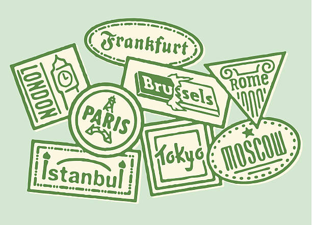 Travel Stickers Travel Stickers travel sticker stock illustrations