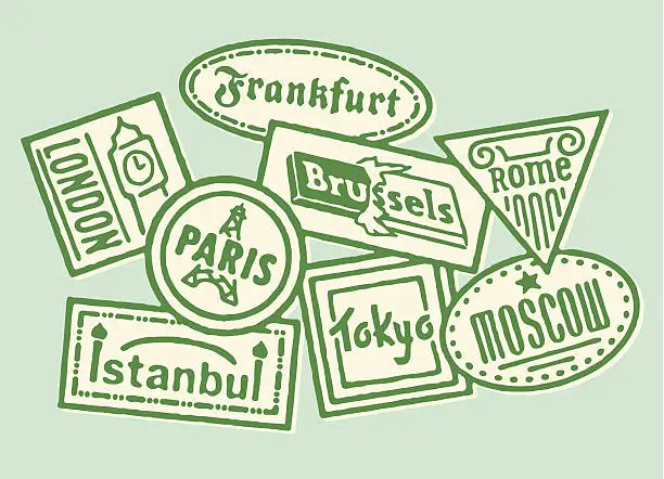 Vector illustration of Travel Stickers