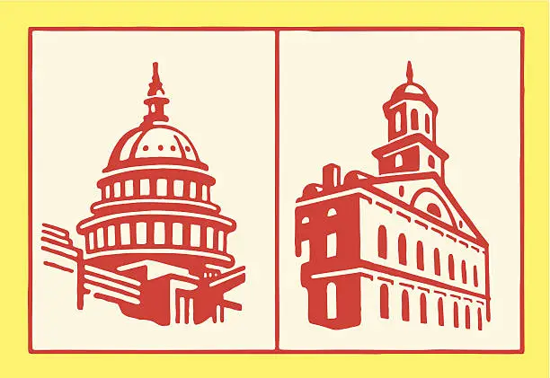 Vector illustration of Capitol Buildings
