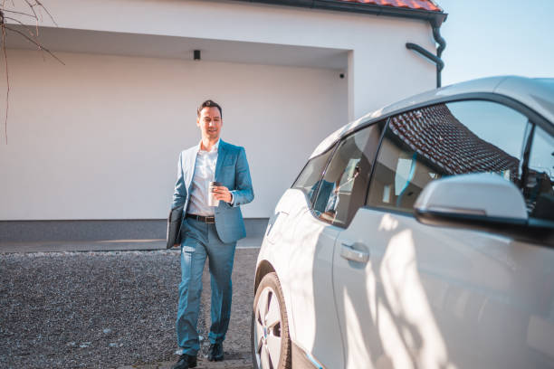 istock Mature Man Going to Work in an Electric Car 1815522965