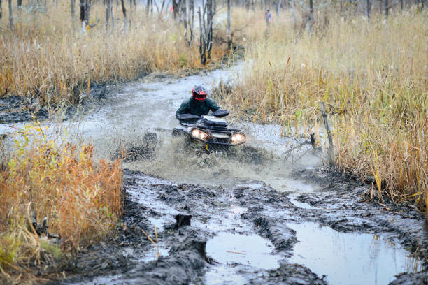 istock Cool view on extreme ride on ATV, buggy, quad, UTV, 4x4 1815544202