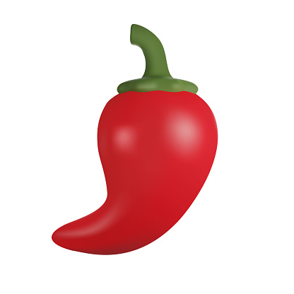 Red Pepper 3D Vector Realistic Illustration