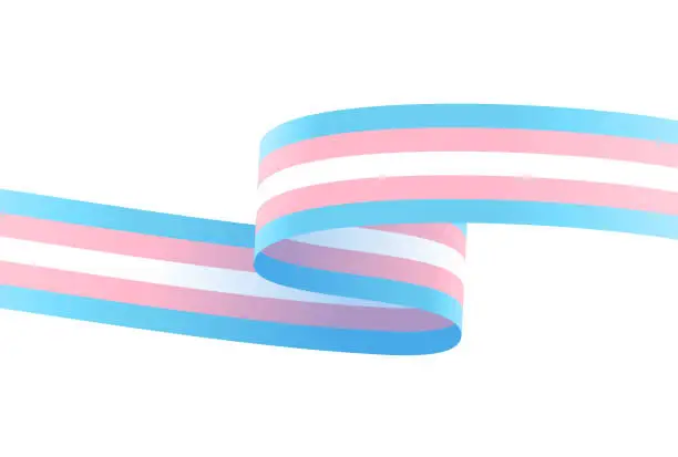 Vector illustration of Transgender Pride Flag Line Design Element