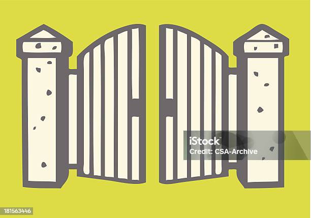 Входные Ворота — стоковая векторная графика и другие изображения на тему Ворота - Ворота, Открывать, Открытый