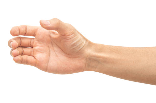 isolated of male hand holding something like a bottle or can. Close up male hand holding something like a bottle or can isolated on white background with clipping path. men hands stock pictures, royalty-free photos & images