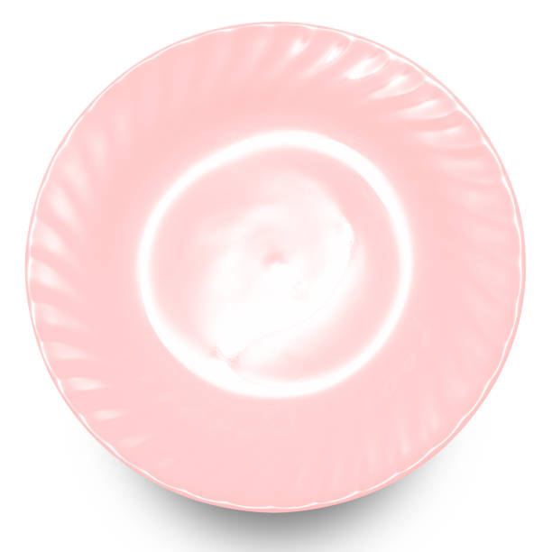 istock Pink circle ceramics plate isolated on white background. 1815643066