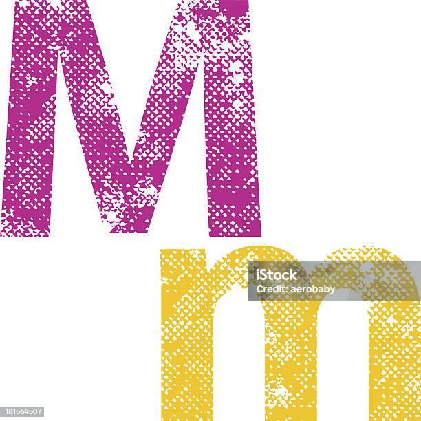 Разноцветные Гранж Букв М — стоковая векторная графика и другие изображения на тему Алфавит - Алфавит, Белый, Брызги