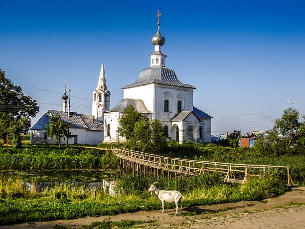 Early morning in the ancient town of Suzdal stock photo