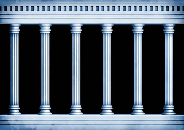 Vector illustration of Classic marble pillars background illustration (repeatable)