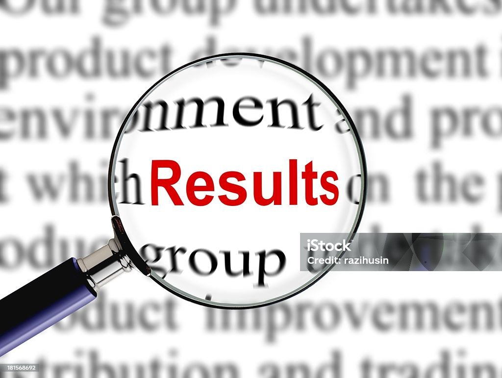 Magnifying on Word Results Analyzing Stock Photo