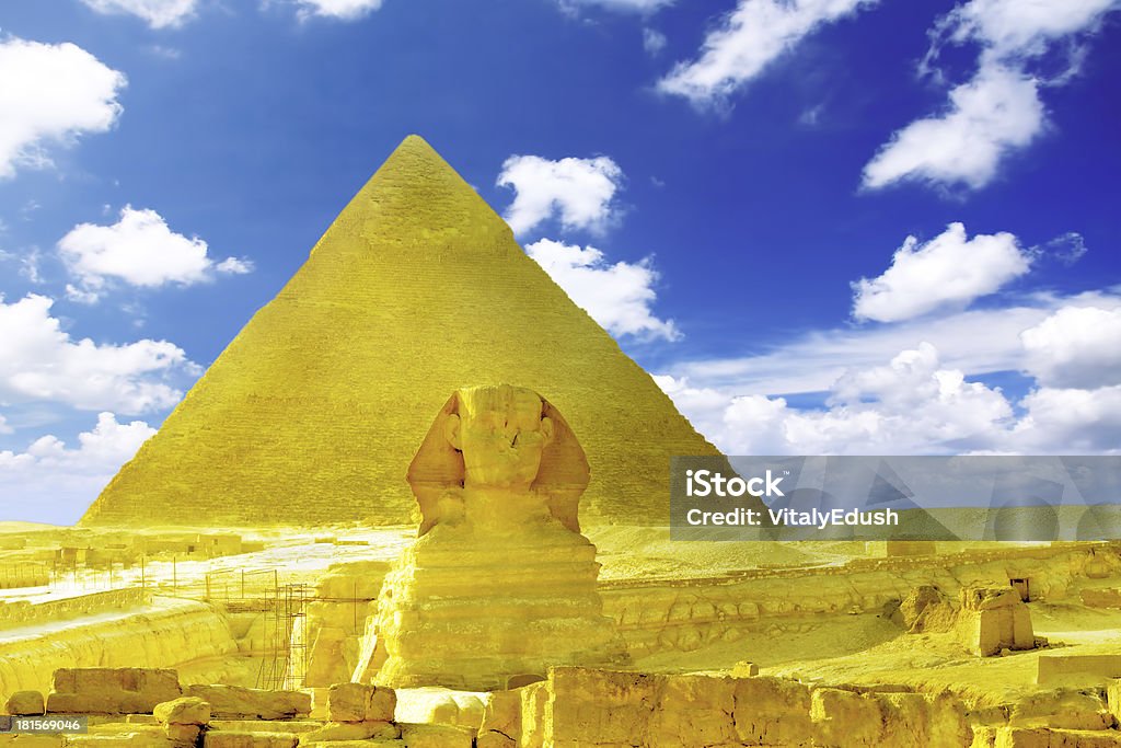 Grande pyramide de Sphinx et de pharaons. - Photo de Afrique libre de droits