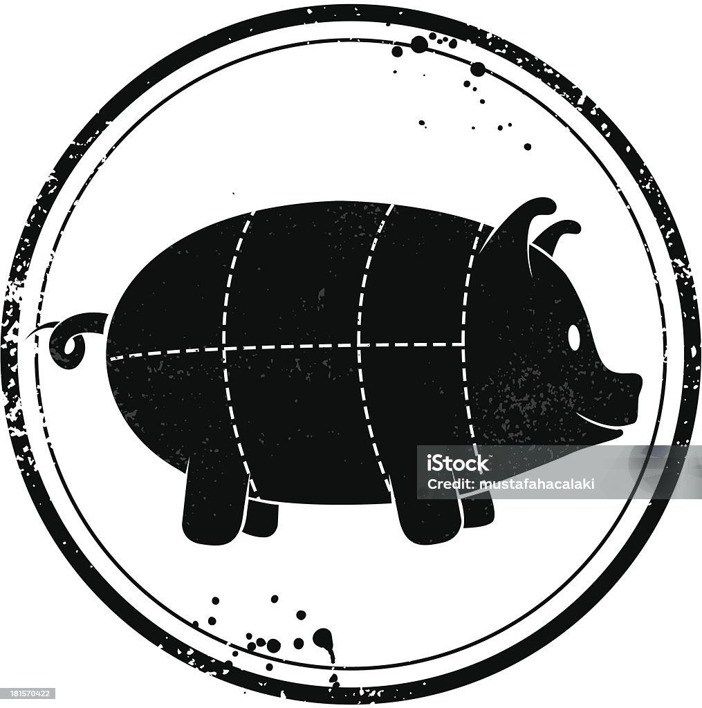 Porco engraçado Selo - Royalty-free Carne de Porco arte vetorial