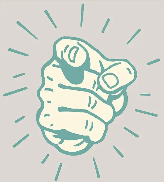 Vector illustration of Hand with Finger Pointing Out
