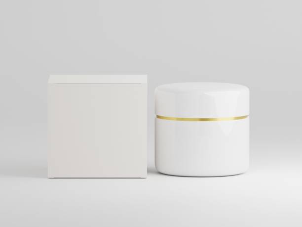 istock White glossy cosmetic jar with packaging box on a white background 1815712043