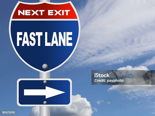 Fast Lane Road Sign Stockfoto und mehr Bilder von Anweisungen geben - Anweisungen geben, Ausgangsschild, Ausrüstung und Geräte