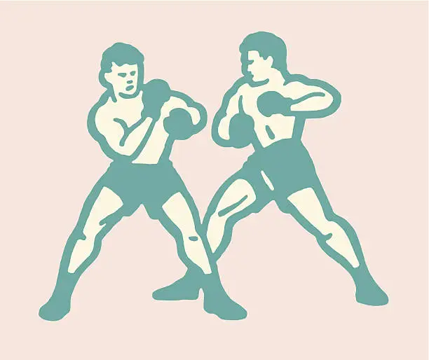 Vector illustration of Two Male Boxers