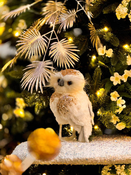 istock Christmas decoration with white owl 1815743636