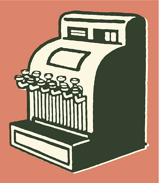 ilustrações de stock, clip art, desenhos animados e ícones de caixa registadora - cash register register wealth checkout counter