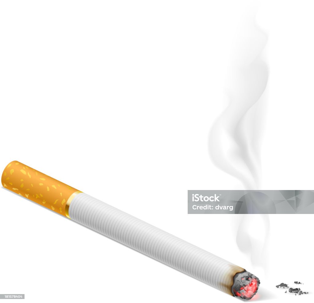 Palenie papierosów, - Grafika wektorowa royalty-free (Biały)