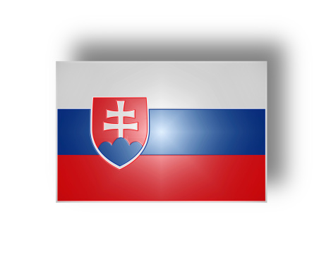 National flag with coat of arms of Slovakia (stylized I)