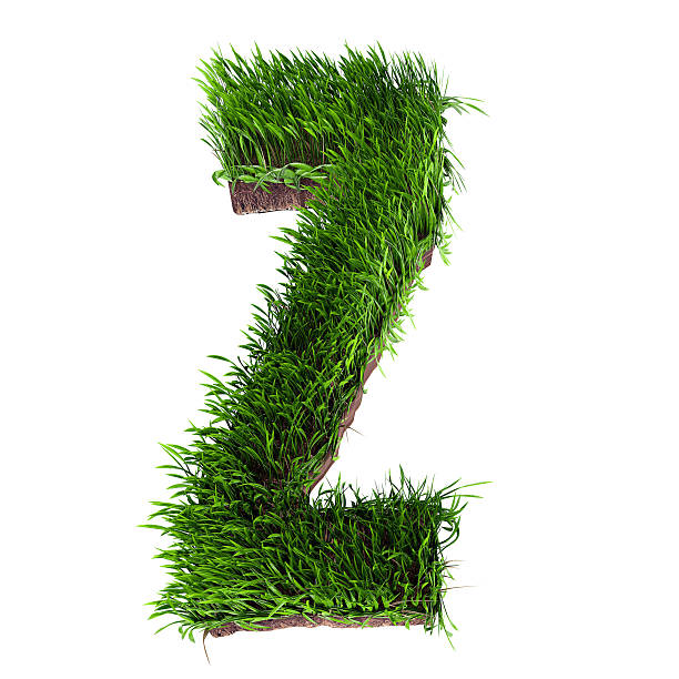 Grass letter Z stock photo