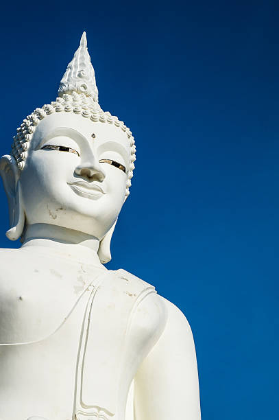 istock Buddha statue with clear blue sky background,Thailand 181578980